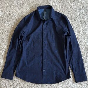 Lululemon Men’s Small Airing Easy Long Sleeve Shirt Ventlight Mesh Navy Multi